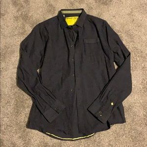 Mens. Dark Grey/Black Button Down